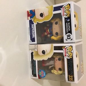 Deux Pop figures: Supergirl and Crimson Peak